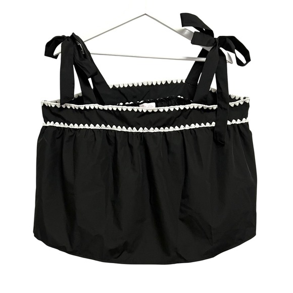 Pink Lily Tank Shorts Set Womens XL Black Crochet Trim Tie Strap Pockets Casual - Picture 3 of 11